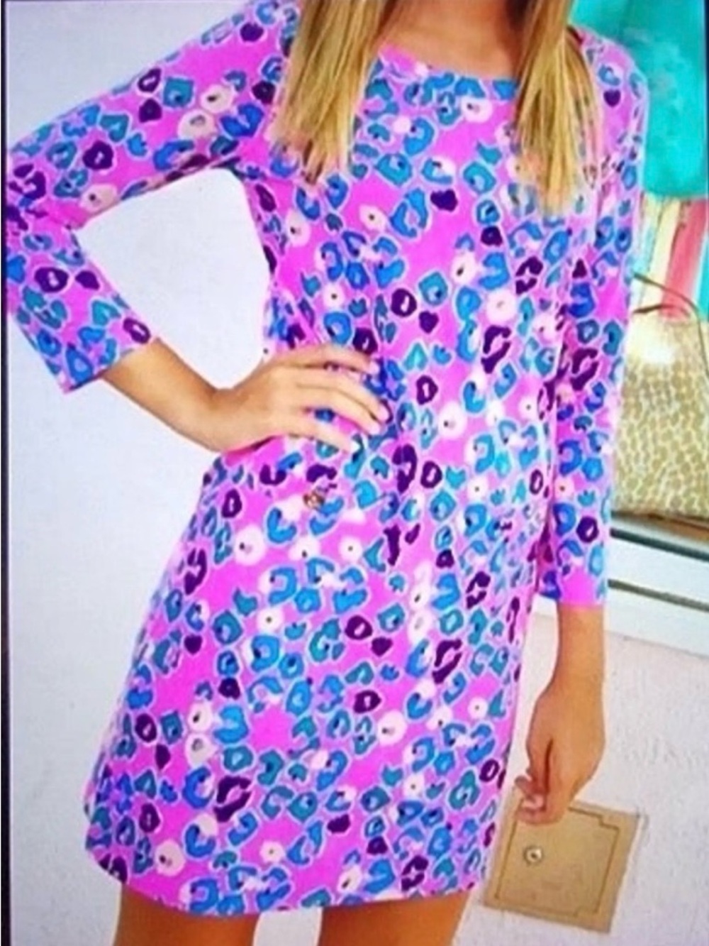 Like new Lilly Pulitzer Corine Dress in the colorful "Paws Off Leopard" print. S